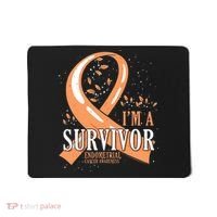 Cancer Survivor Peach Ribbon Endometrial Cancer Awareness Mousepad thumb 0