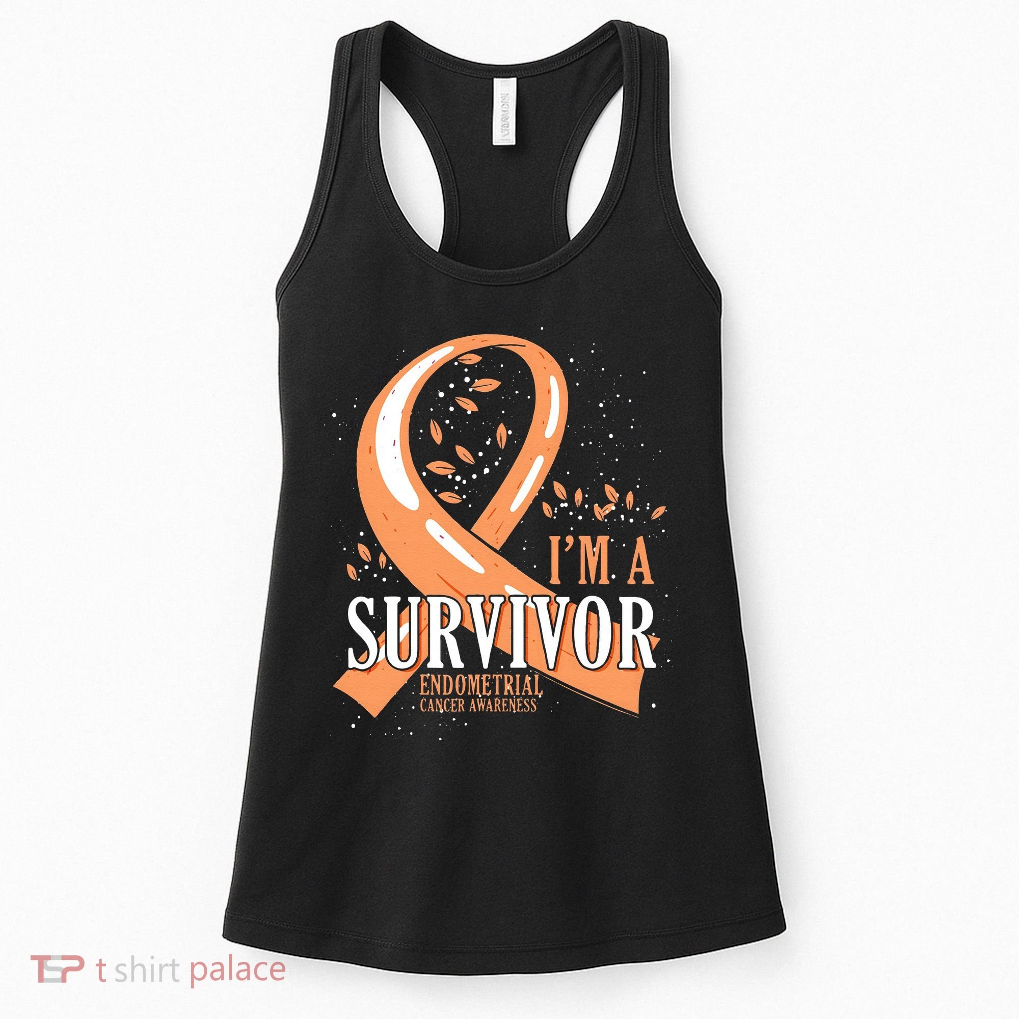 Cancer Survivor Peach Ribbon Endometrial Cancer Awareness Women's Tank Top