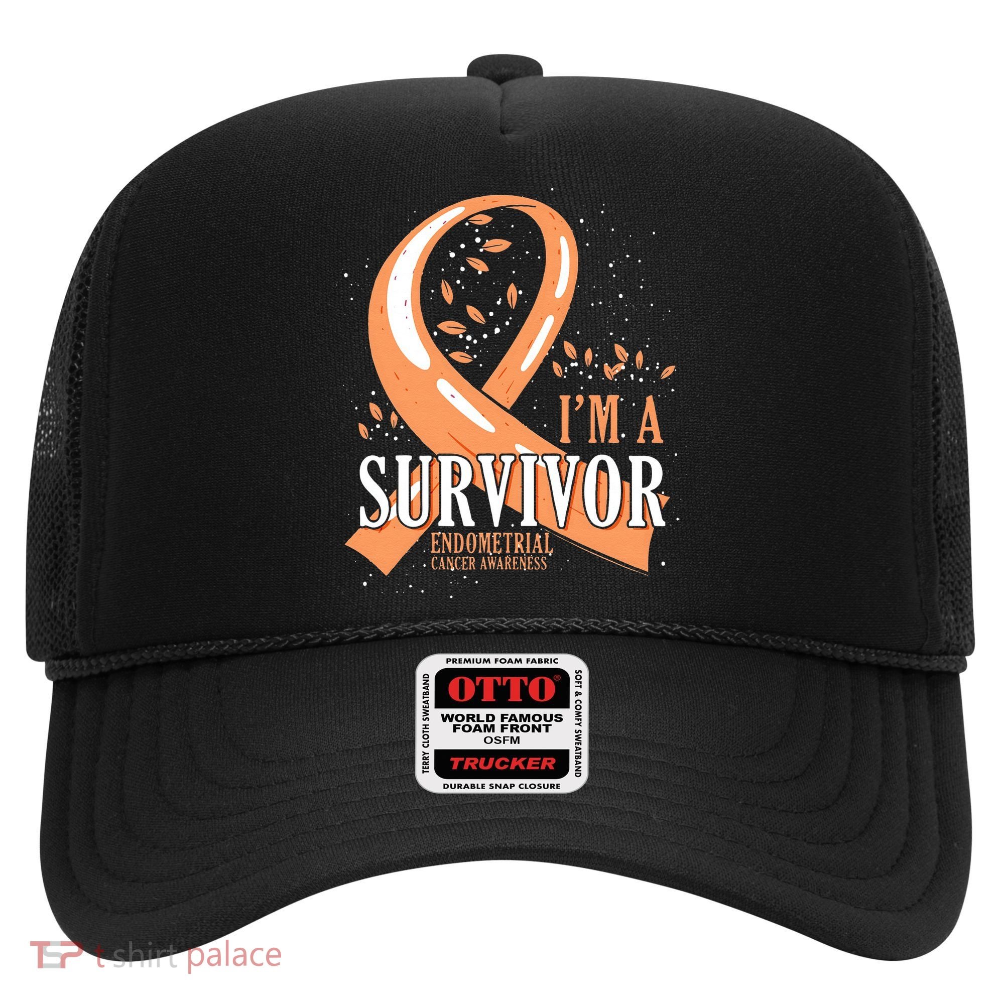 Cancer Survivor Peach Ribbon Endometrial Cancer Awareness Hat