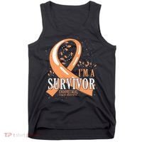 Cancer Survivor Peach Ribbon Endometrial Cancer Awareness Tank Top thumb 0