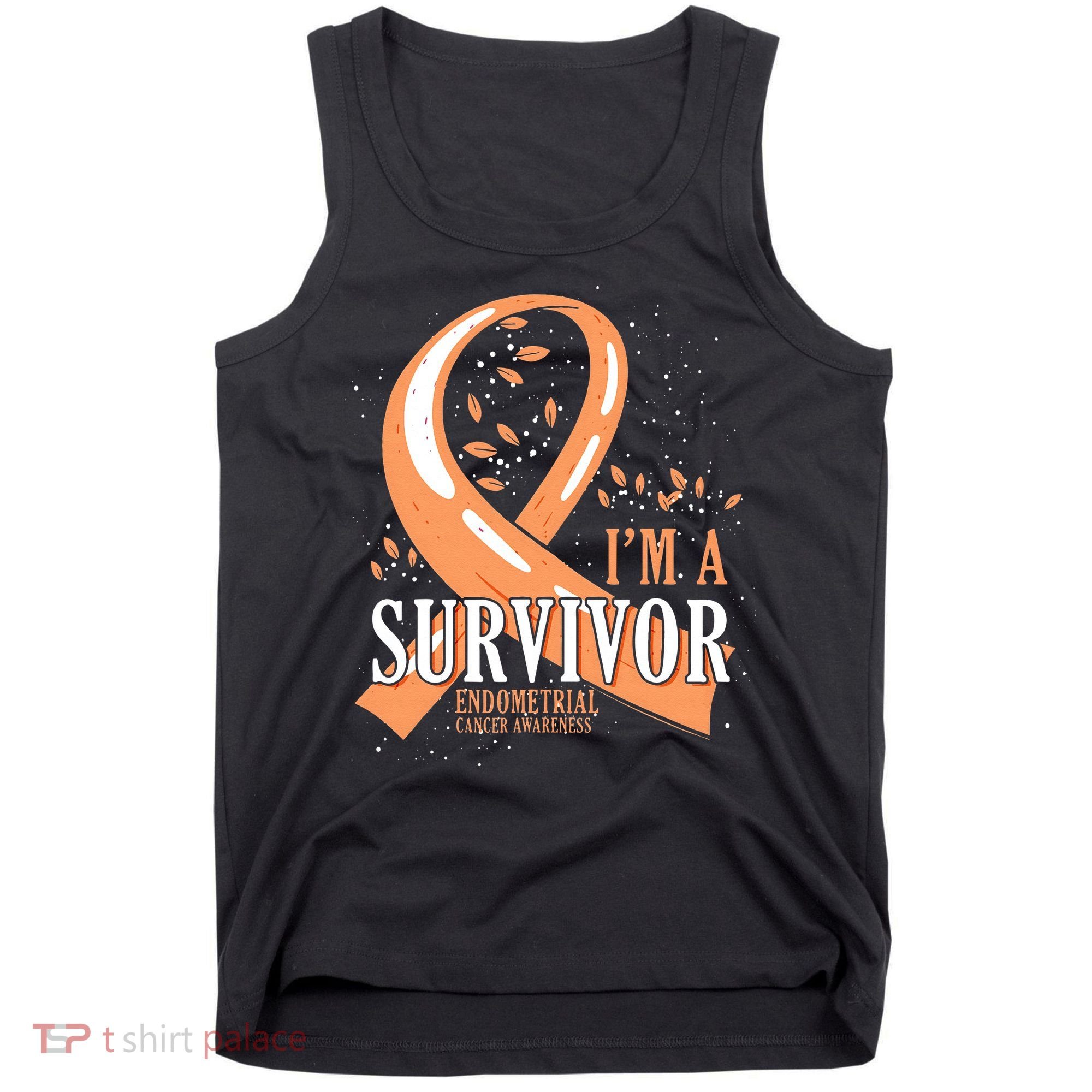 Cancer Survivor Peach Ribbon Endometrial Cancer Awareness Tank Top