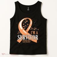 Cancer Survivor Peach Ribbon Endometrial Cancer Awareness Tank Top thumb 2