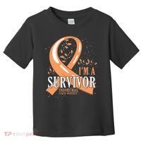 Cancer Survivor Peach Ribbon Endometrial Cancer Awareness Toddler T-Shirt thumb 0