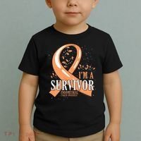 Cancer Survivor Peach Ribbon Endometrial Cancer Awareness Toddler T-Shirt thumb 2