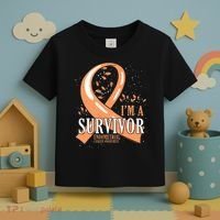 Cancer Survivor Peach Ribbon Endometrial Cancer Awareness Toddler T-Shirt thumb 3