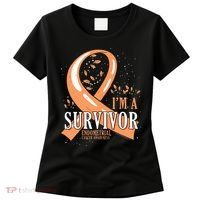 Cancer Survivor Peach Ribbon Endometrial Cancer Awareness Women's T-Shirt thumb 0