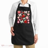 Cute Strawberry Preppy Bow Heart Kawaii Boho Coquette Apron thumb 2