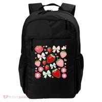 Cute Strawberry Preppy Bow Heart Kawaii Boho Coquette Backpack thumb 0