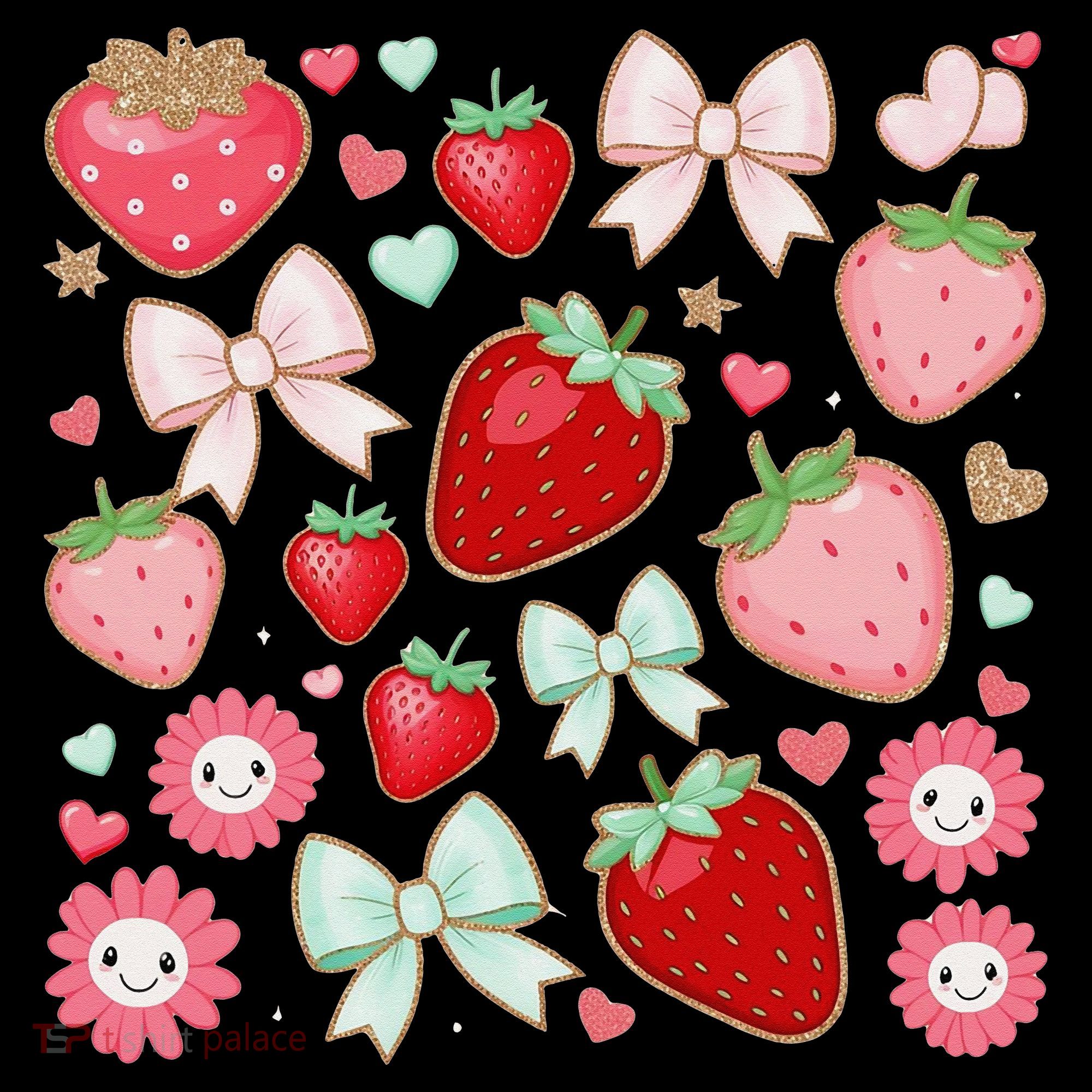 Cute Strawberry Preppy Bow Heart Kawaii Boho Coquette Coffee Mug