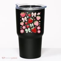 Cute Strawberry Preppy Bow Heart Kawaii Boho Coquette Tumbler thumb 0