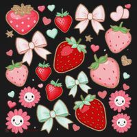 Cute Strawberry Preppy Bow Heart Kawaii Boho Coquette Baby Bodysuit thumb 2