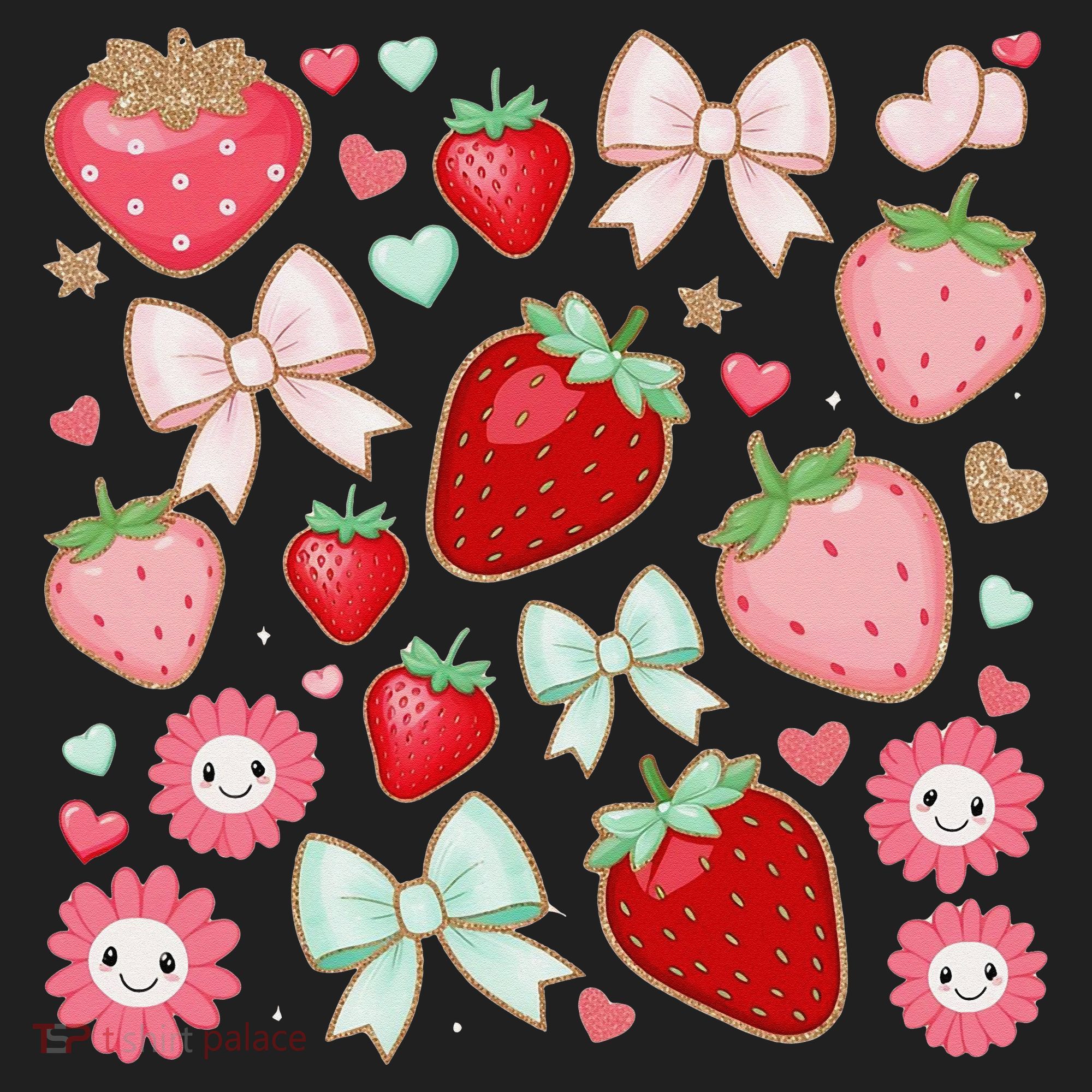 Cute Strawberry Preppy Bow Heart Kawaii Boho Coquette Hat