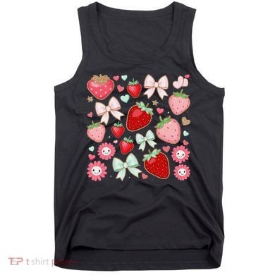 Cute Strawberry Preppy Bow Heart Kawaii Boho Coquette Tank Top