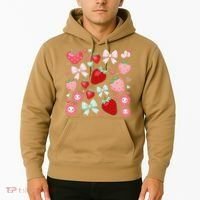 Cute Strawberry Preppy Bow Heart Kawaii Boho Coquette Hoodie thumb 2