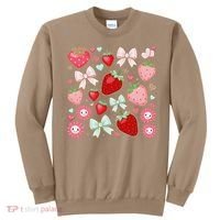 Cute Strawberry Preppy Bow Heart Kawaii Boho Coquette Sweatshirt thumb 0