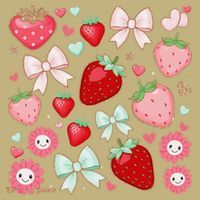 Cute Strawberry Preppy Bow Heart Kawaii Boho Coquette Mousepad thumb 1