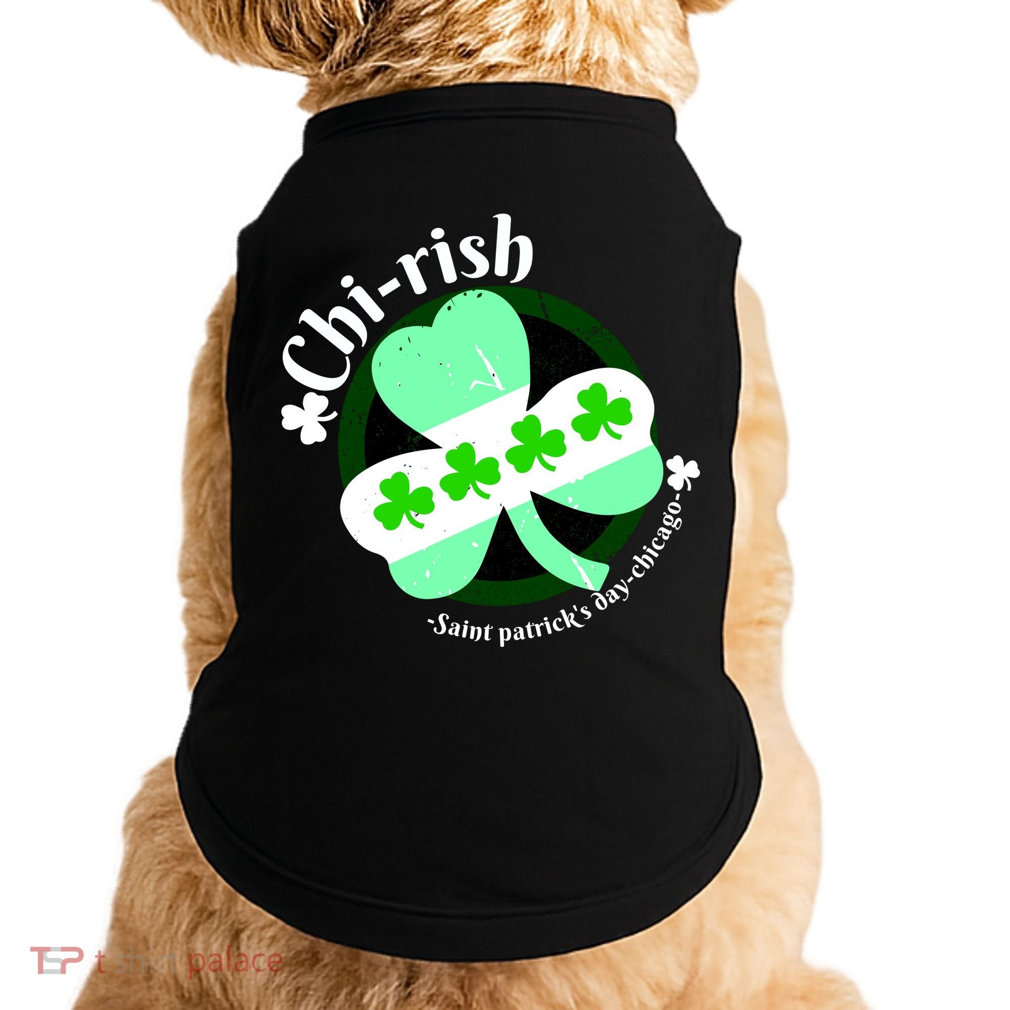 ChiRish St. Patrick's Day Chicago Irish Clover Doggie Tank