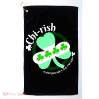 ChiRish St. Patrick's Day Chicago Irish Clover Golf Towel thumb 0