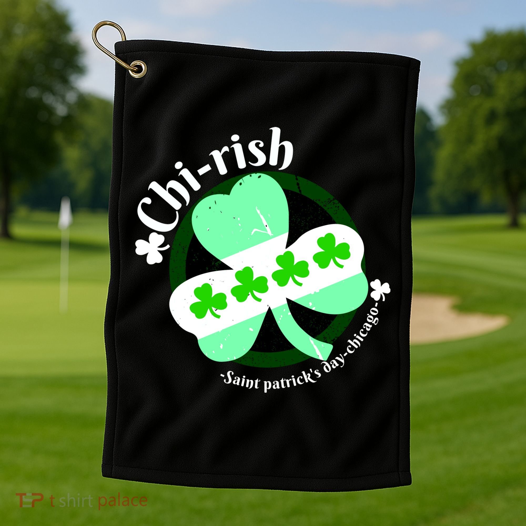 ChiRish St. Patrick's Day Chicago Irish Clover Golf Towel
