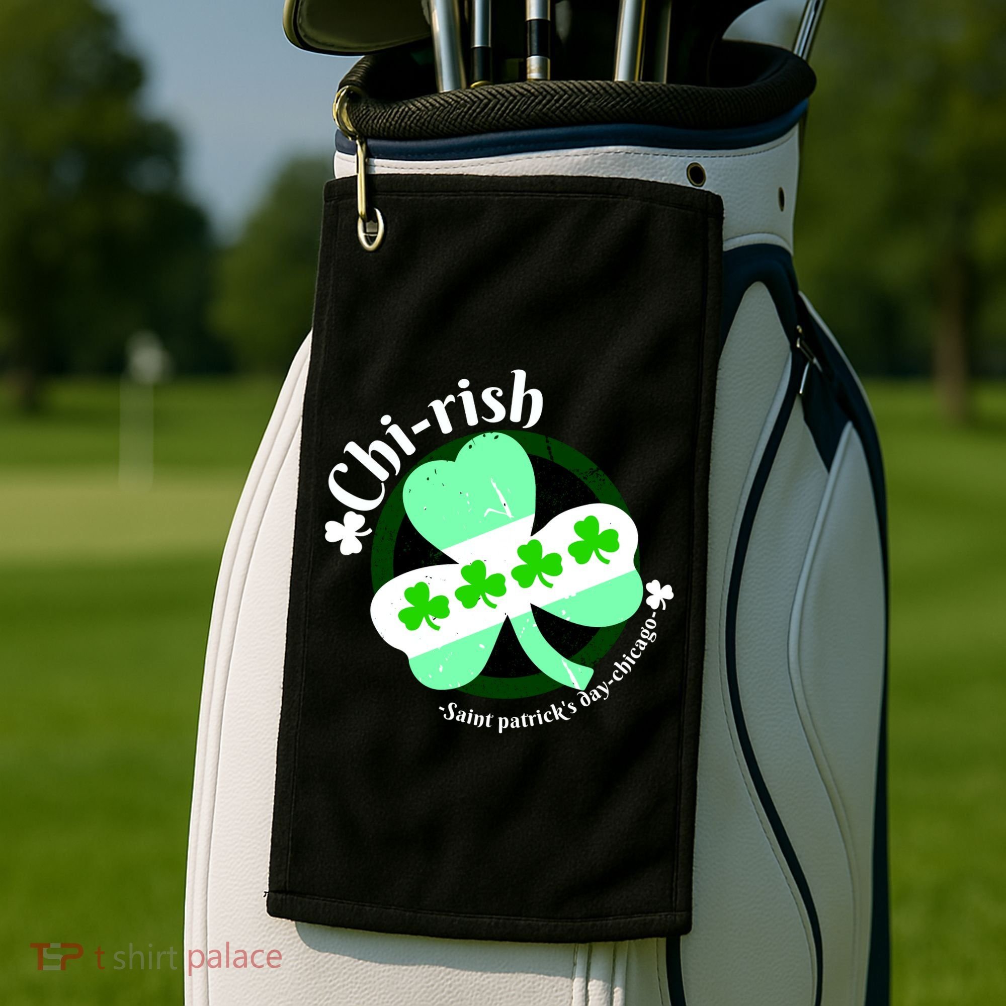 ChiRish St. Patrick's Day Chicago Irish Clover Golf Towel