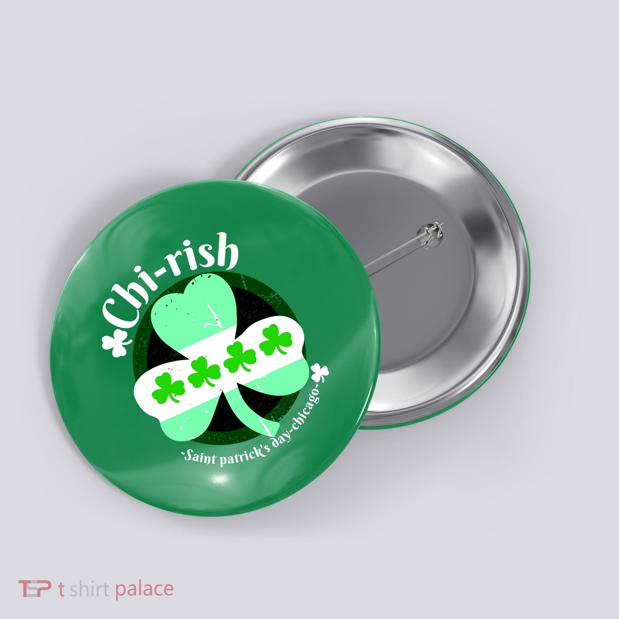 ChiRish St. Patrick's Day Chicago Irish Clover Button
