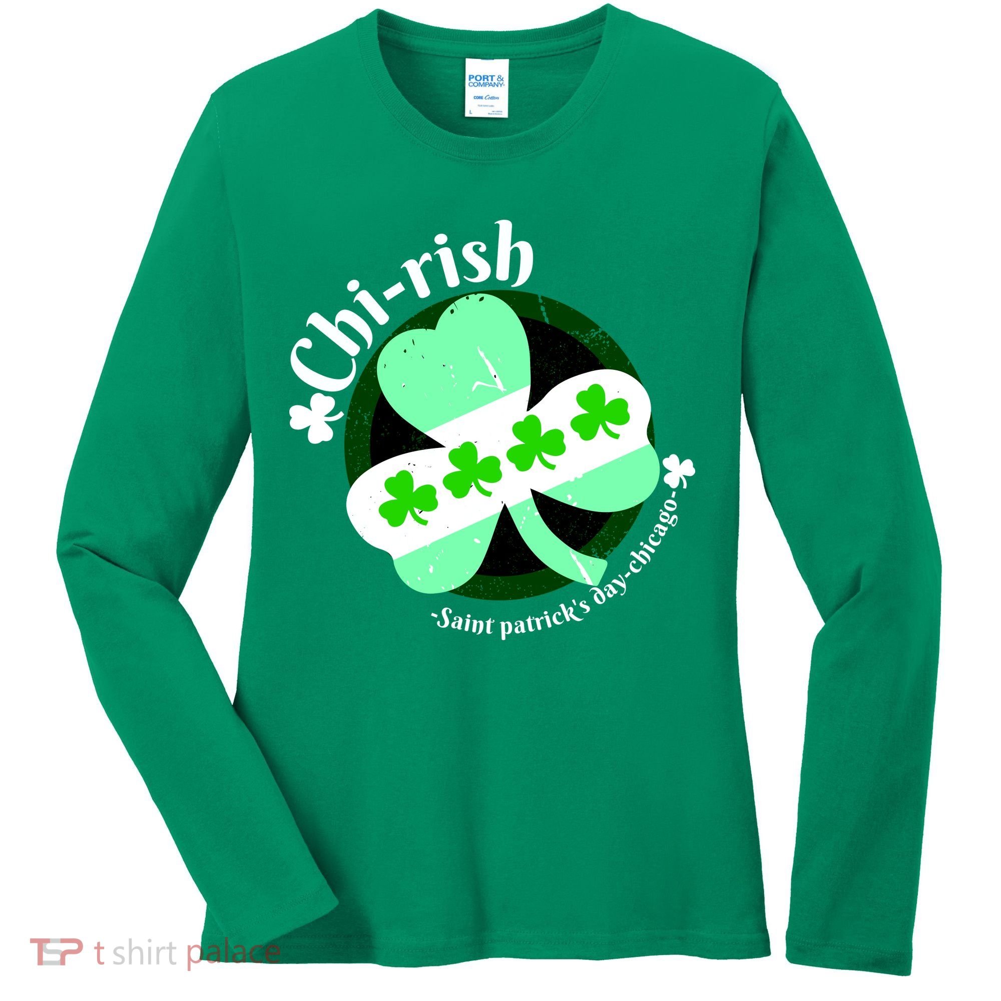 ChiRish St. Patrick's Day Chicago Irish Clover Women's Long Sleeve Shirt