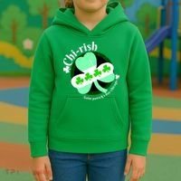 ChiRish St. Patrick's Day Chicago Irish Clover Kids Hoodie thumb 3