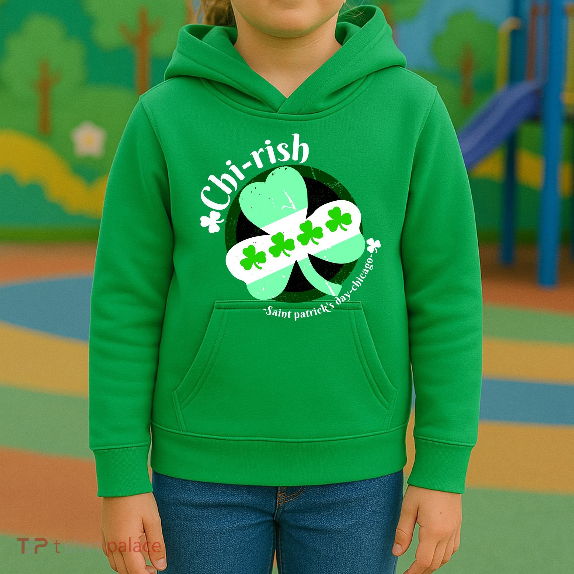 ChiRish St. Patrick's Day Chicago Irish Clover Kids Hoodie