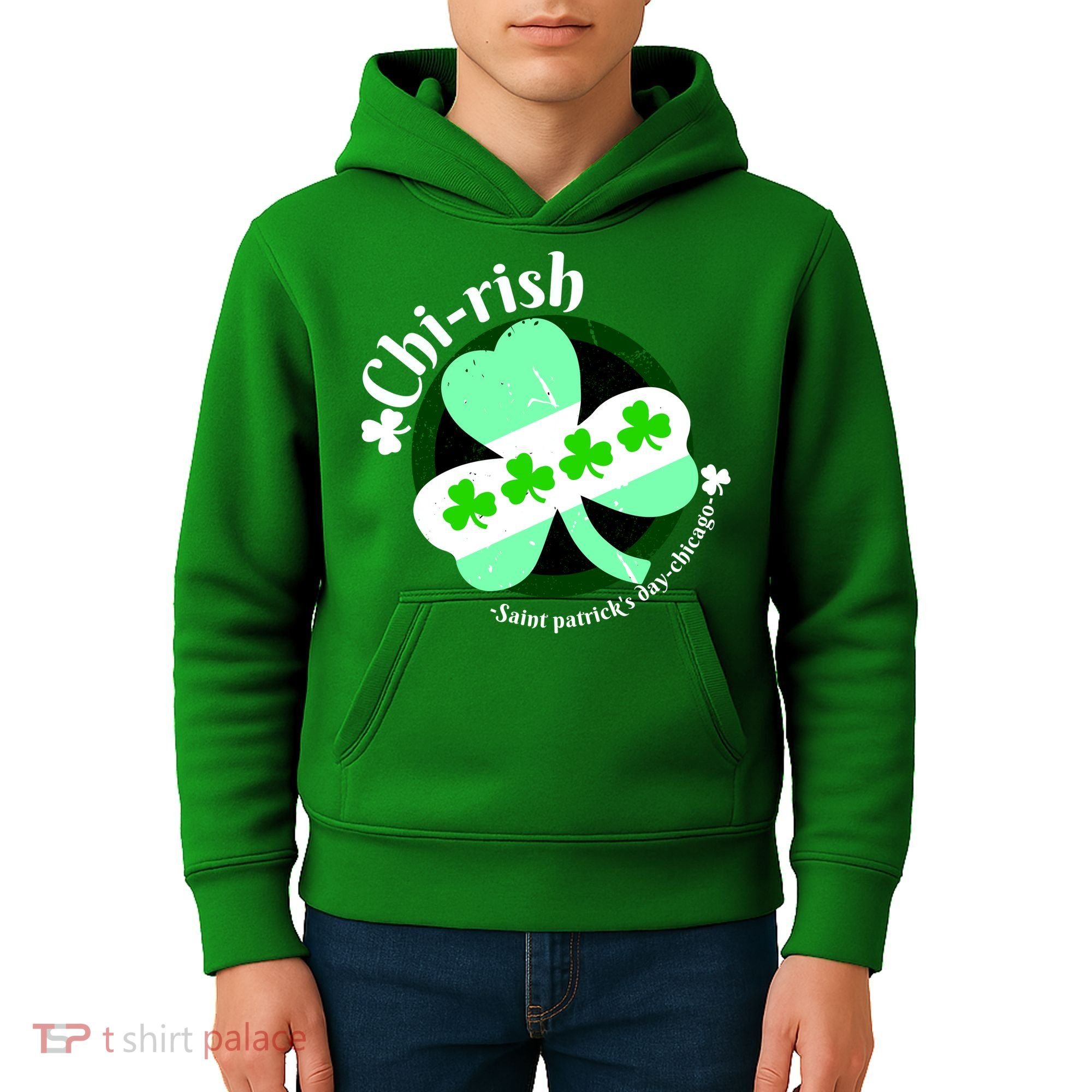 ChiRish St. Patrick's Day Chicago Irish Clover Kids Hoodie