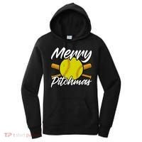 Christmas Softball Player Santa Claus Xmas Day Sport Cute Gift Women's Hoodie thumb 0