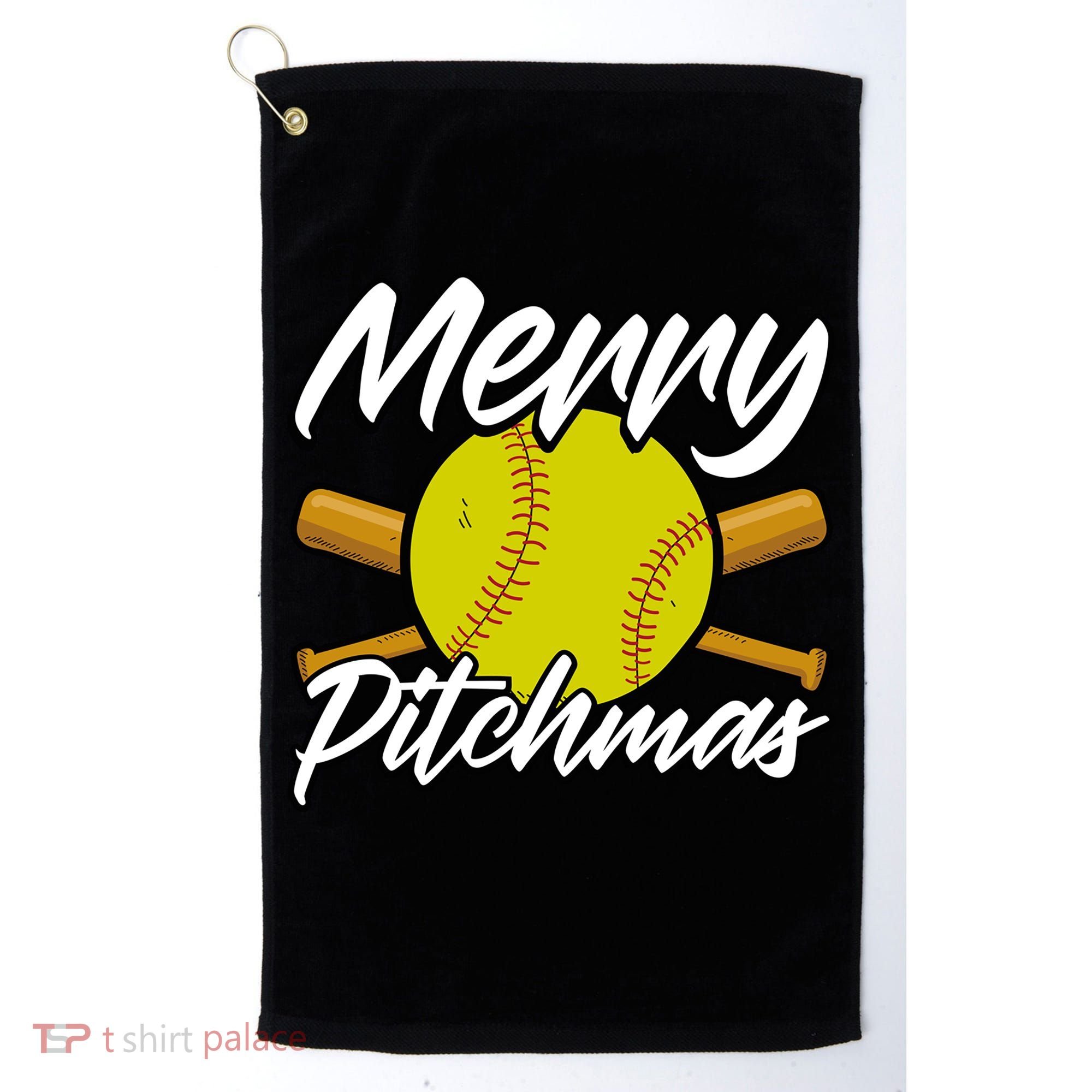Christmas Softball Player Santa Claus Xmas Day Sport Cute Gift Golf Towel