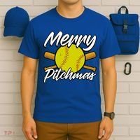 Christmas Softball Player Santa Claus Xmas Day Sport Cute Gift T-Shirt thumb 6