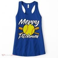 Christmas Softball Player Santa Claus Xmas Day Sport Cute Gift Women's Tank Top thumb 0