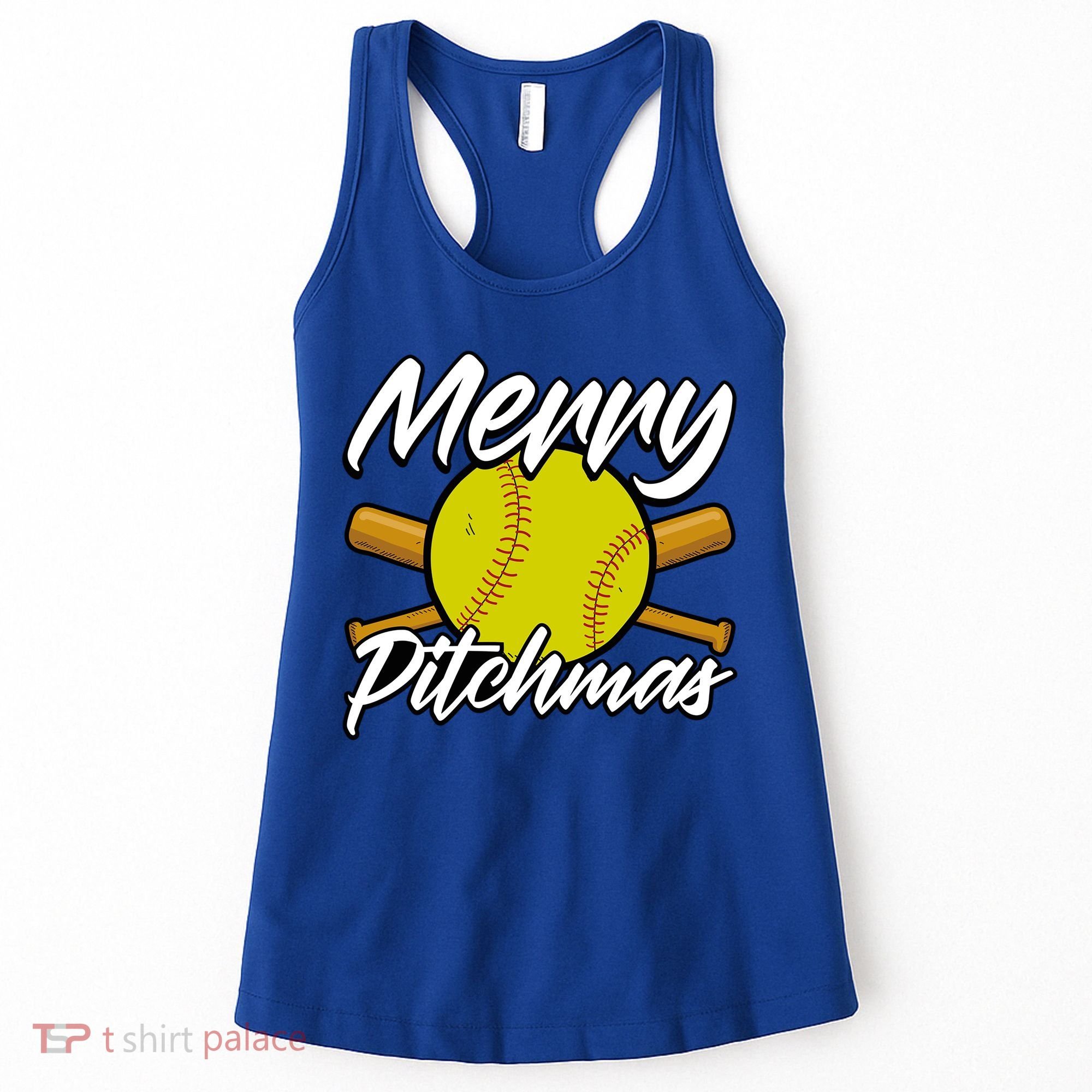 Christmas Softball Player Santa Claus Xmas Day Sport Cute Gift Women's Tank Top