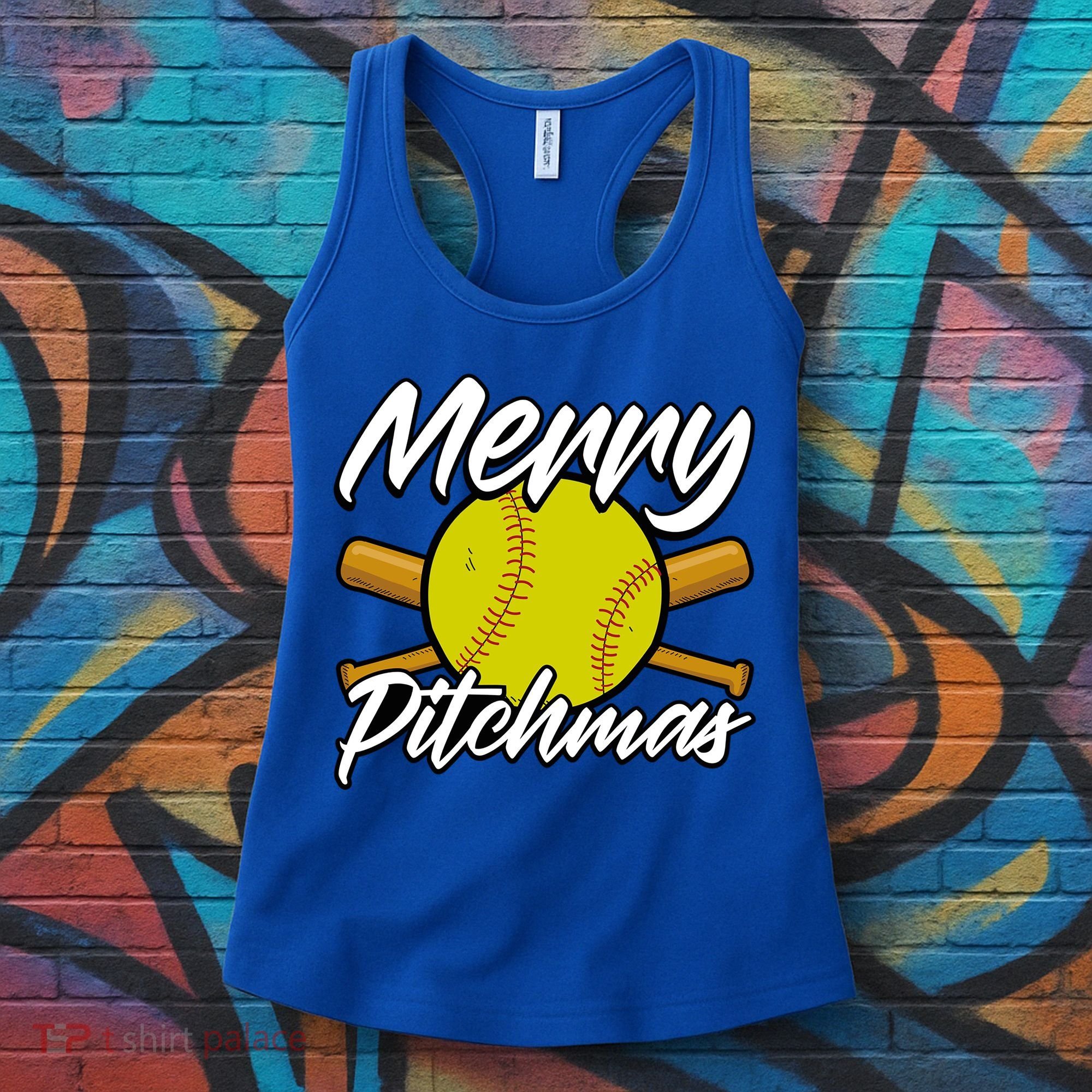 Christmas Softball Player Santa Claus Xmas Day Sport Cute Gift Women's Tank Top