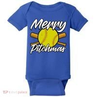 Christmas Softball Player Santa Claus Xmas Day Sport Cute Gift Baby Bodysuit thumb 0