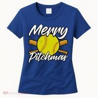 Christmas Softball Player Santa Claus Xmas Day Sport Cute Gift Women's T-Shirt thumb 0