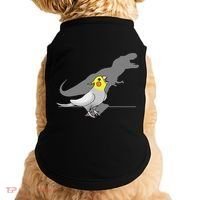 Cute Screaming Parrot Funny T Rex Cockatiel Doggie Tank thumb 0