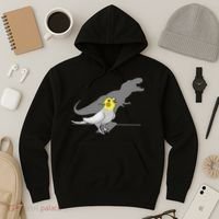 Cute Screaming Parrot Funny T Rex Cockatiel Hoodie thumb 3