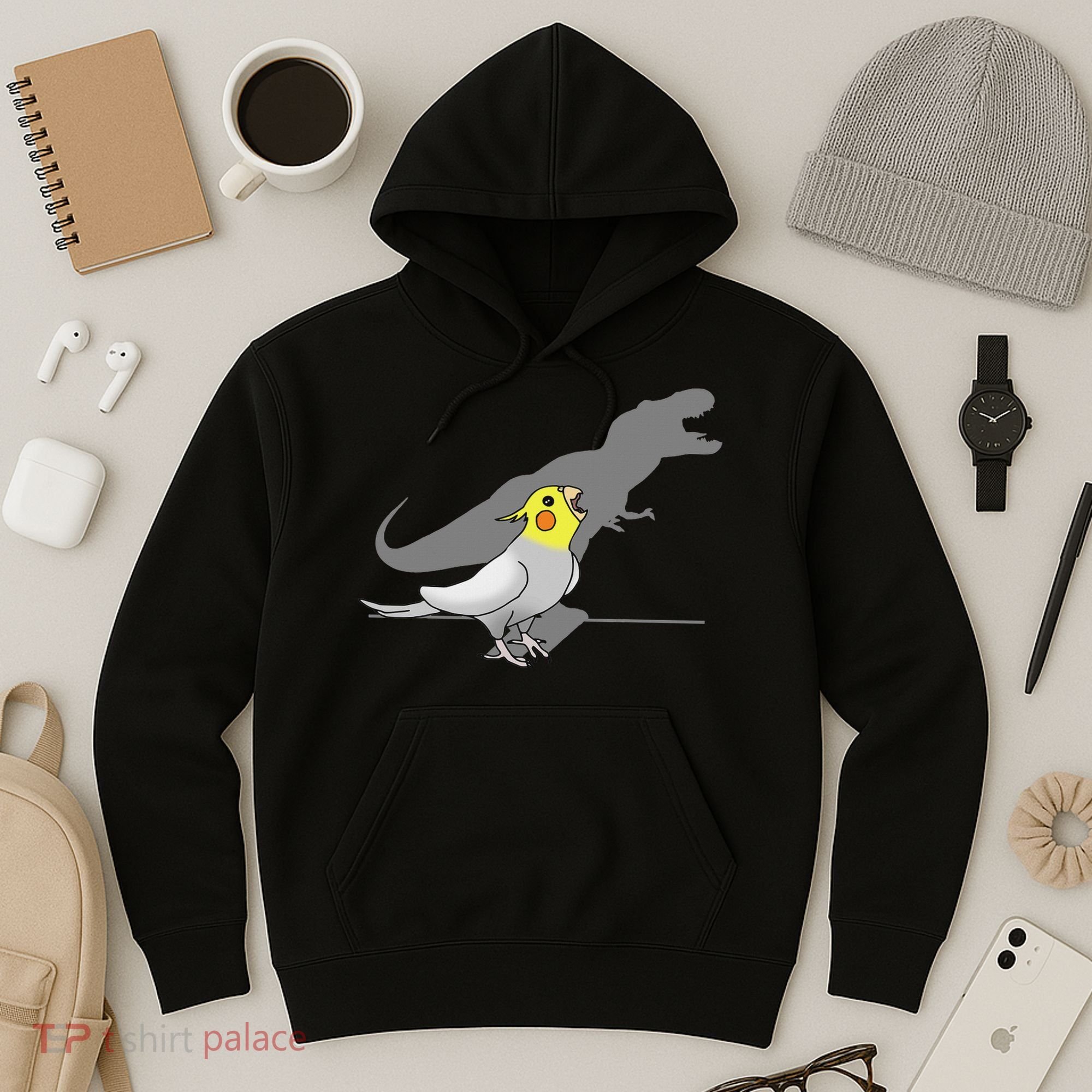 Cute Screaming Parrot Funny T Rex Cockatiel Hoodie