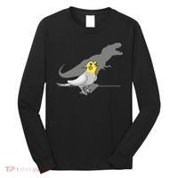 Cute Screaming Parrot Funny T Rex Cockatiel Long Sleeve Shirt thumb 0