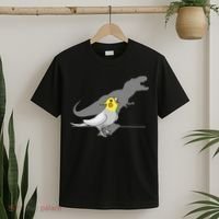 Cute Screaming Parrot Funny T Rex Cockatiel T-Shirt thumb 2