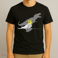 Cute Screaming Parrot Funny T Rex Cockatiel T-Shirt thumb 3