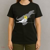 Cute Screaming Parrot Funny T Rex Cockatiel T-Shirt thumb 4