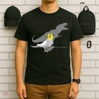 Cute Screaming Parrot Funny T Rex Cockatiel T-Shirt thumb 6
