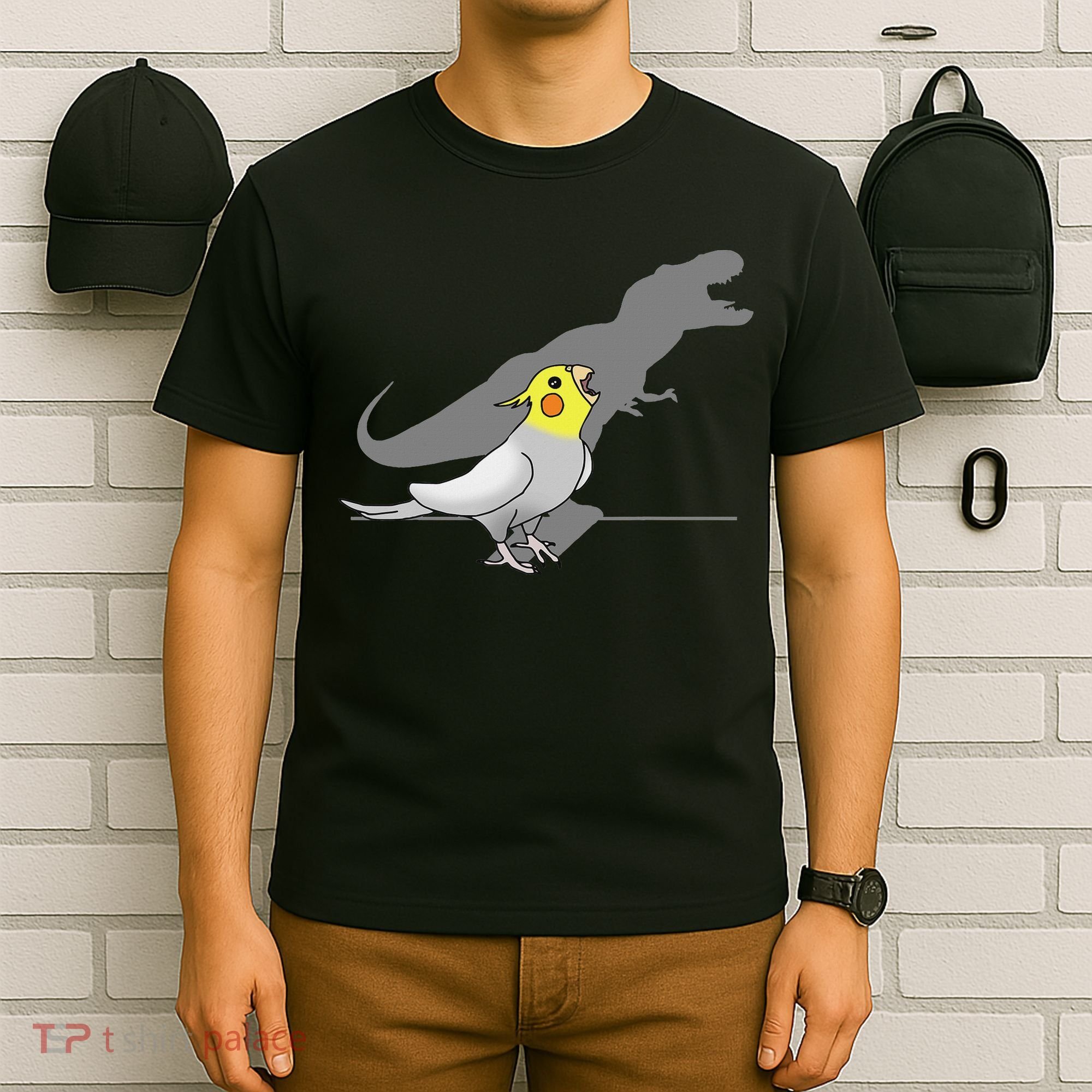 Cute Screaming Parrot Funny T Rex Cockatiel T-Shirt