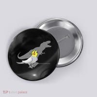 Cute Screaming Parrot Funny T Rex Cockatiel Button thumb 0