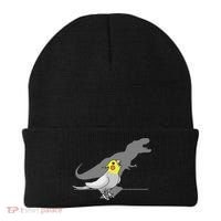 Cute Screaming Parrot Funny T Rex Cockatiel Beanie thumb 0
