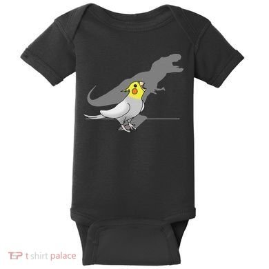 Cute Screaming Parrot Funny T Rex Cockatiel Baby Bodysuit