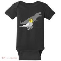 Cute Screaming Parrot Funny T Rex Cockatiel Baby Bodysuit thumb 0